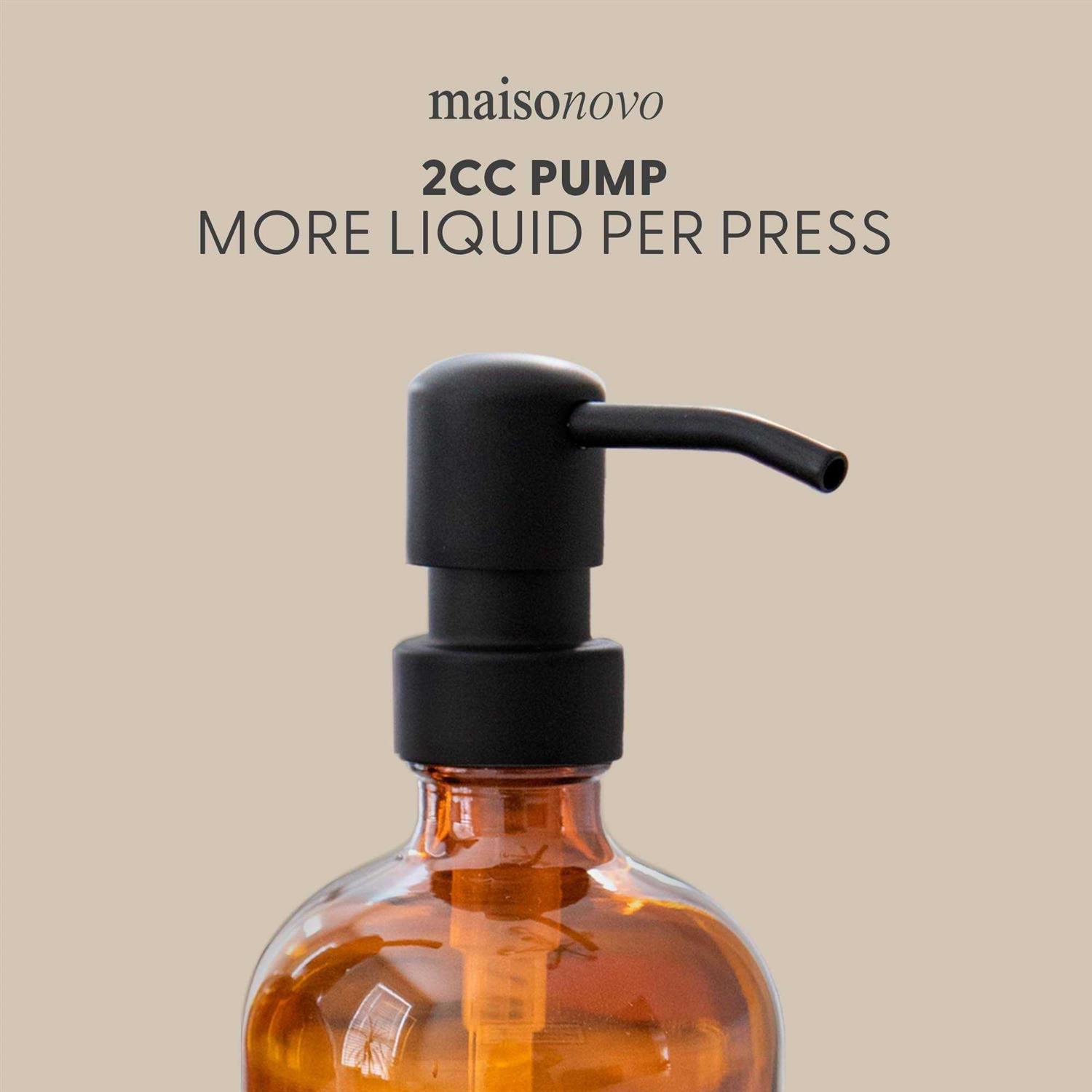 MaisoNovo Glass Soap Dispenser with Pump Bathroom and Kitchen Vintage Dispenser Set with Dish Soap - Image 3