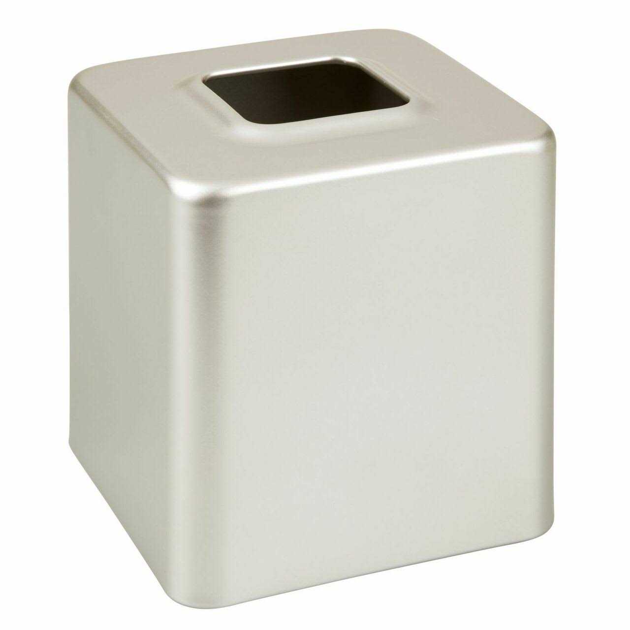 mDesign Metal Square Modern Tissue Box Cover Holder for Bathroom - Image 2