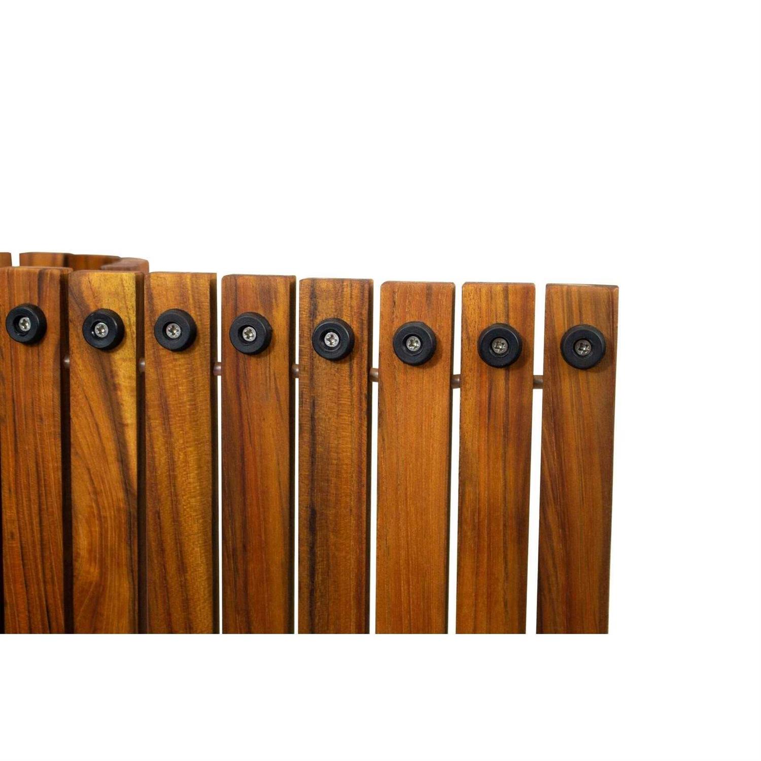 Nordic Style Teak Wood Oiled String Mat with Rubber Footing 30′′ x 30′′ - Image 4