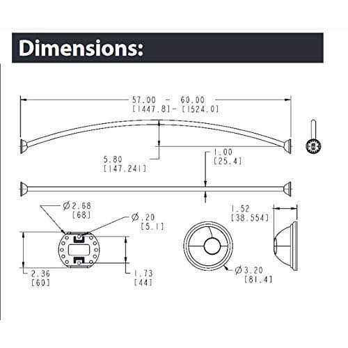 Moen CSR2172BN Adjustable Tension Curved Shower Rod - Image 3