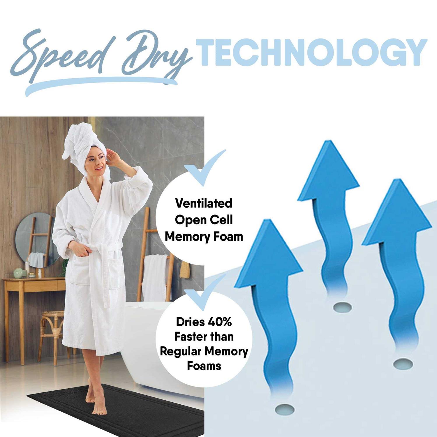 Microdry Quick Dry Memory Foam Runner Bath Mat - Image 5