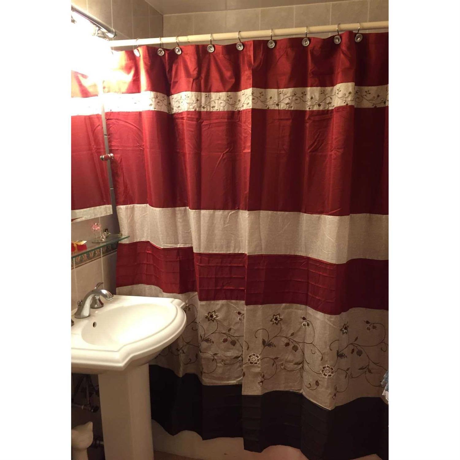 Madison Park Serene Faux Silk Embroidered Floral Shower Curtain - Image 3