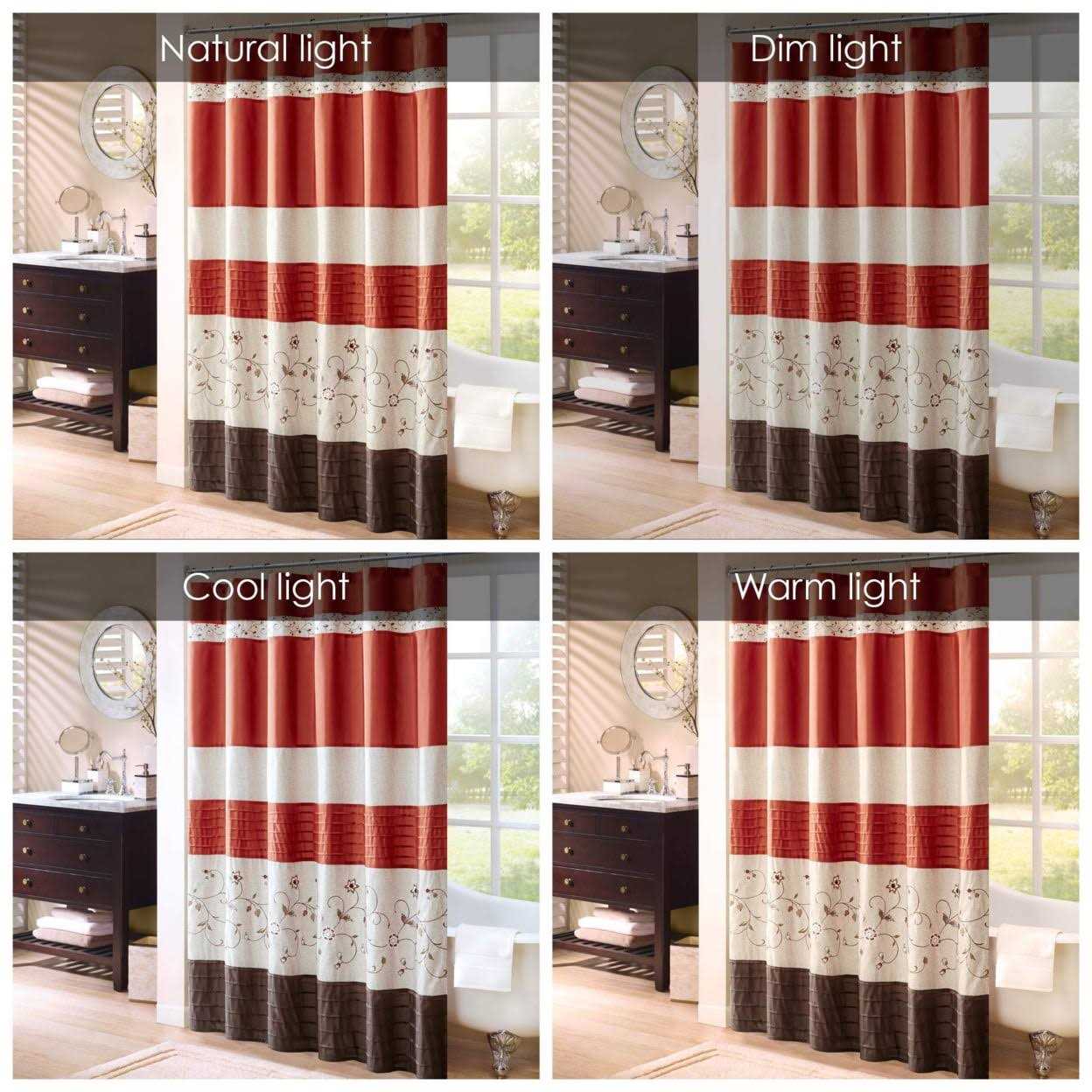 Madison Park Serene Faux Silk Embroidered Floral Shower Curtain - Image 5