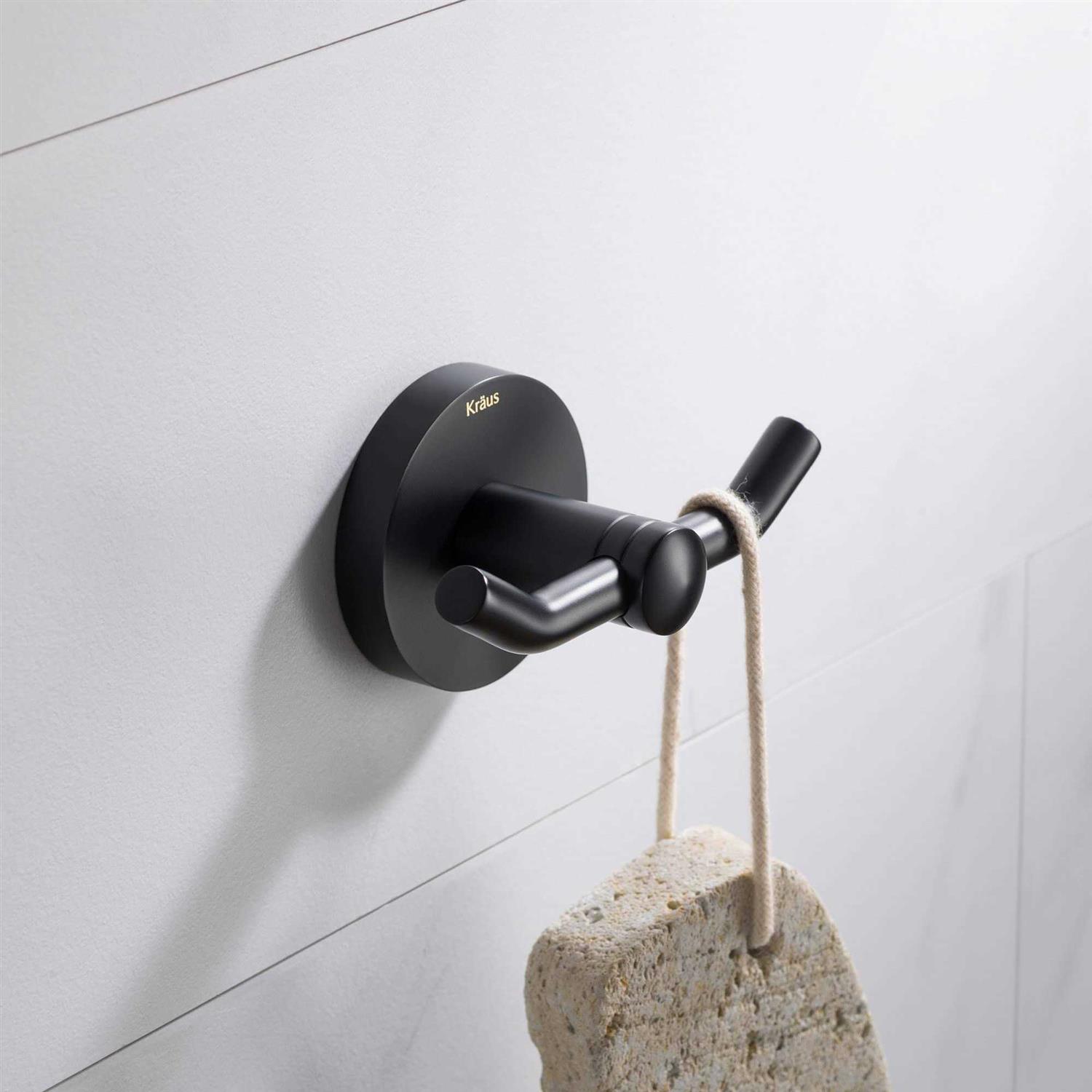 Kraus Elie Bathroom Robe and Towel Double Hook KEA-18802MB - Image 4