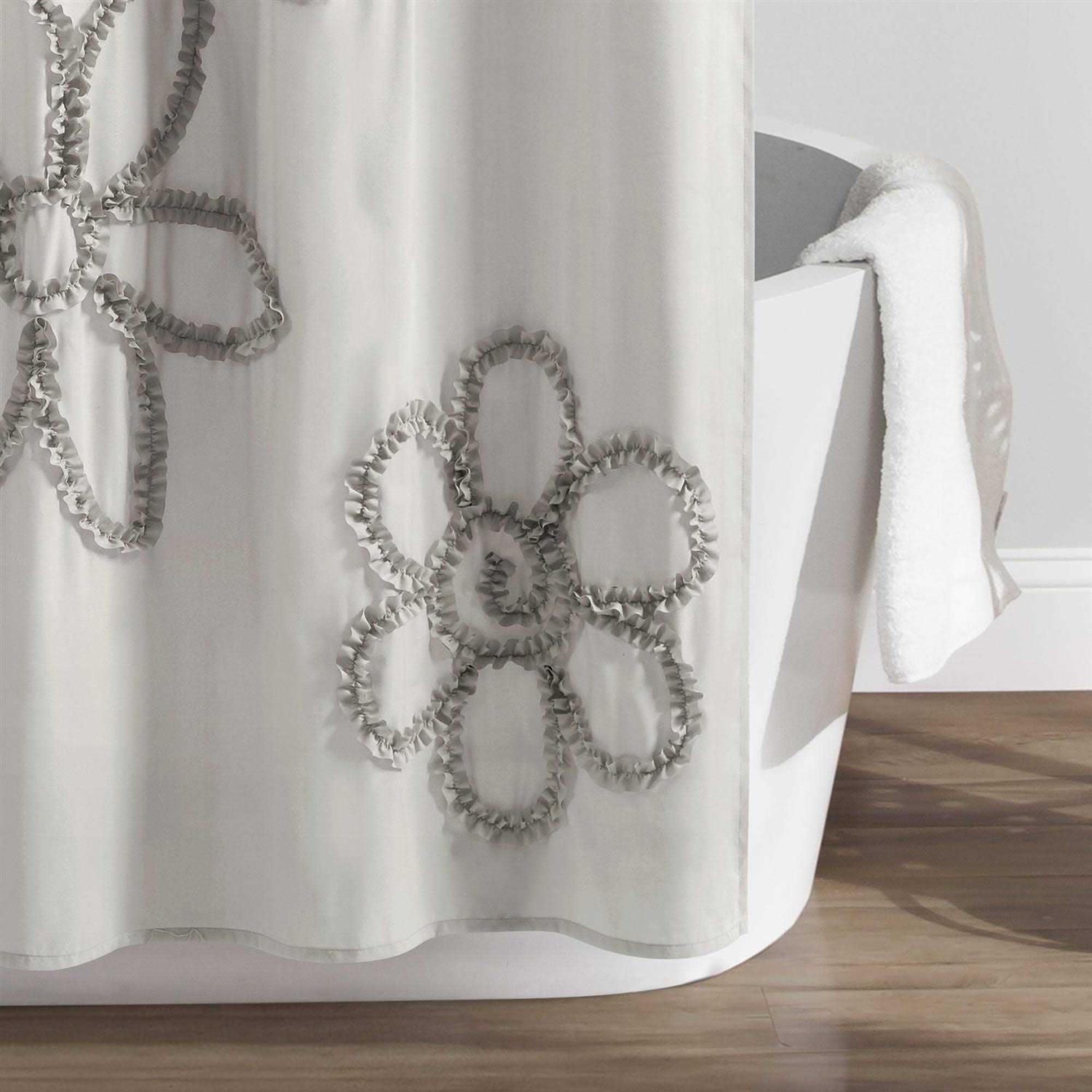 Lush Decor Ruffle Flower Shower Curtain - Image 4