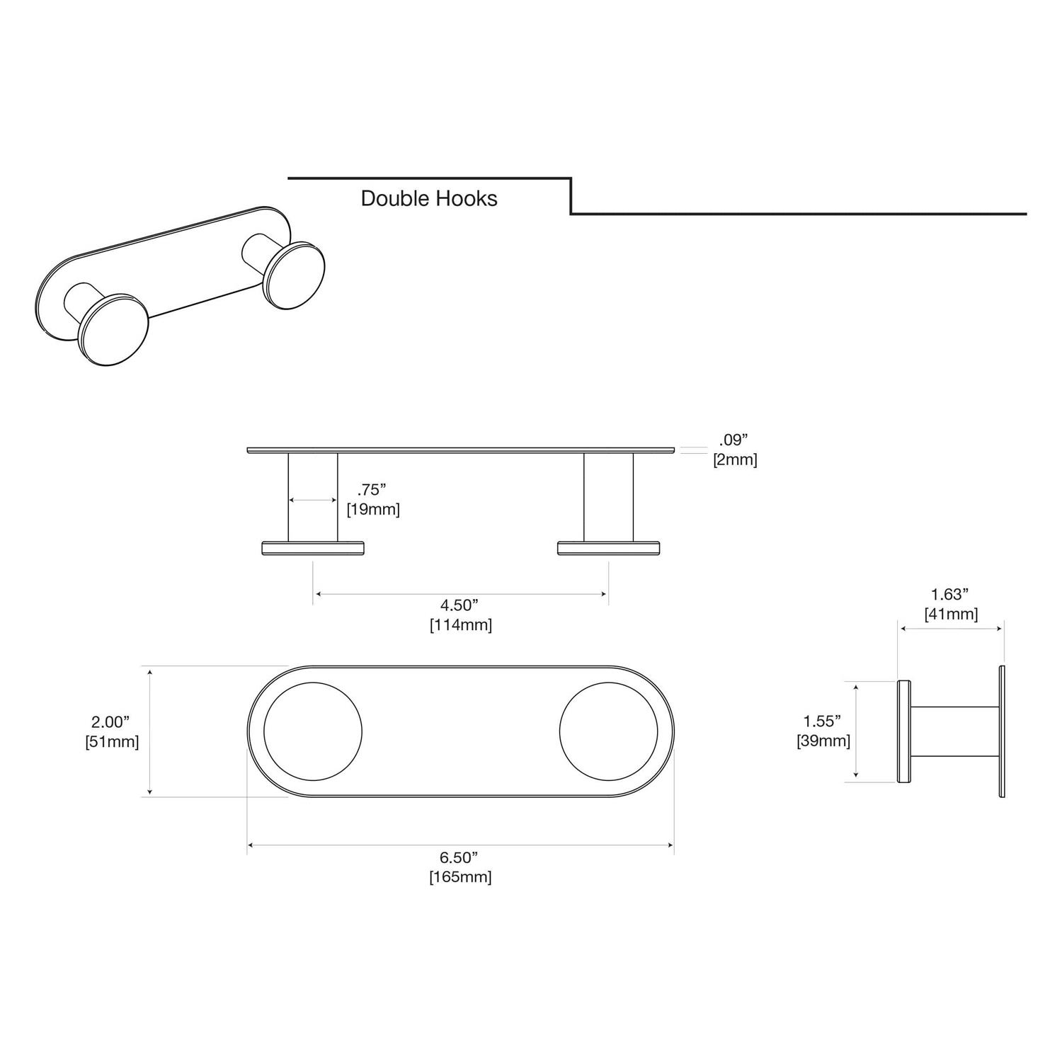 Gatco Glamour Double Robe Hook - Image 2