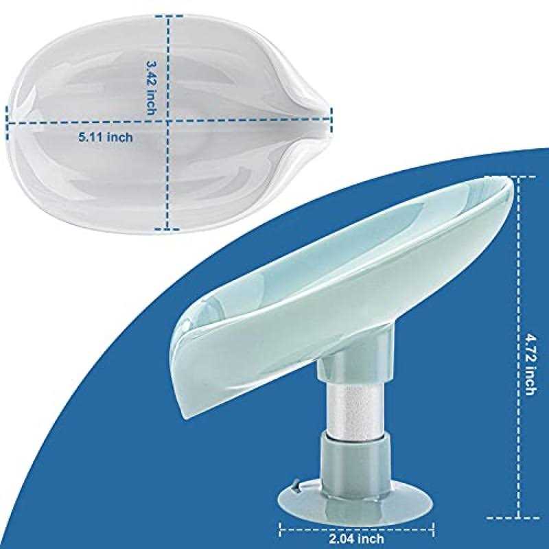 LBshmao-D 2 Pack Soap Holder Leaf-Shape Self Draining Soap Dish Holder - Image 3