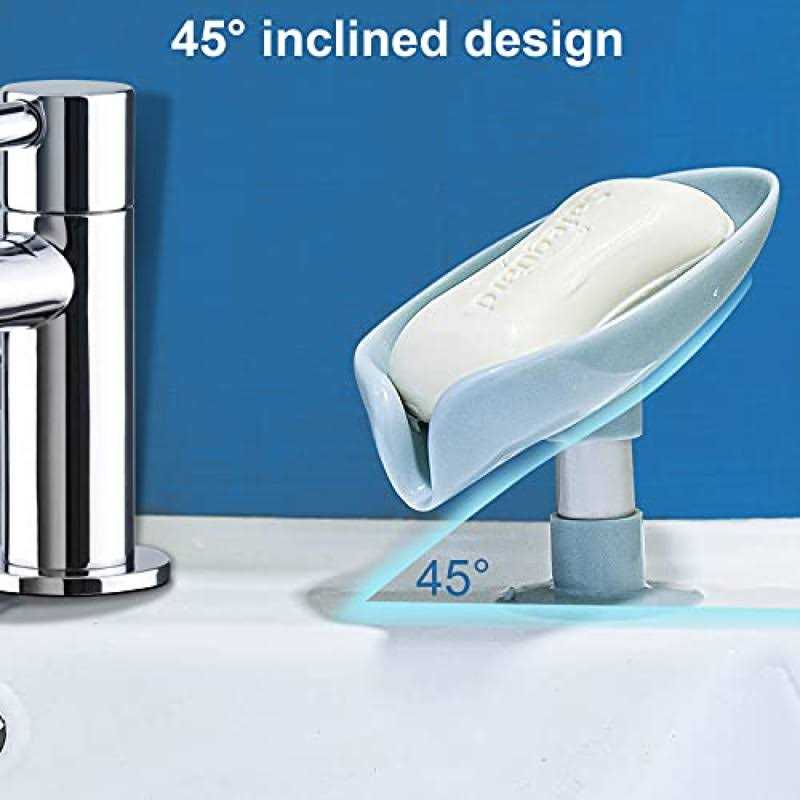 LBshmao-D 2 Pack Soap Holder Leaf-Shape Self Draining Soap Dish Holder - Image 4