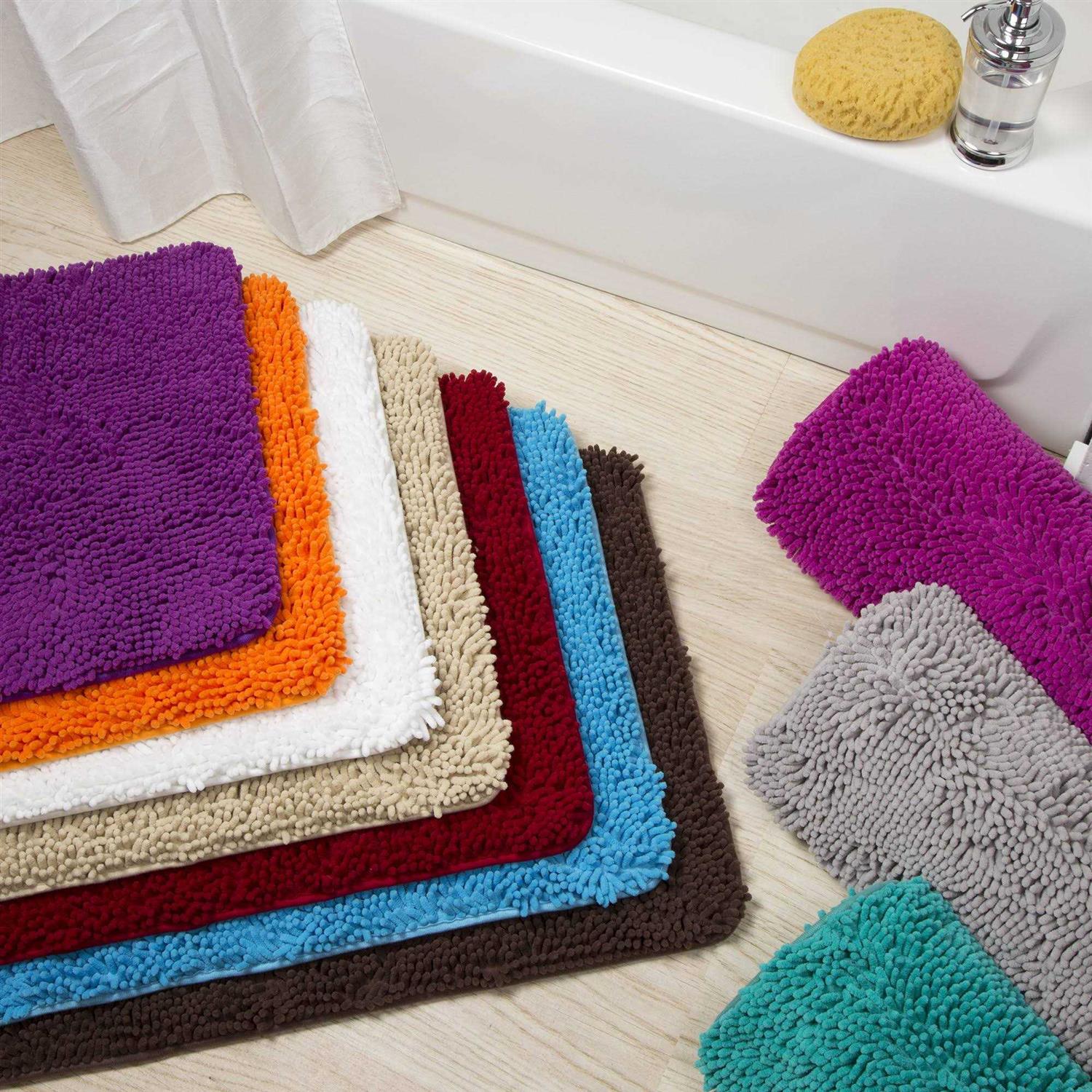 Lavish Home 2 Piece Memory Foam Shag Bath Mat - Image 3