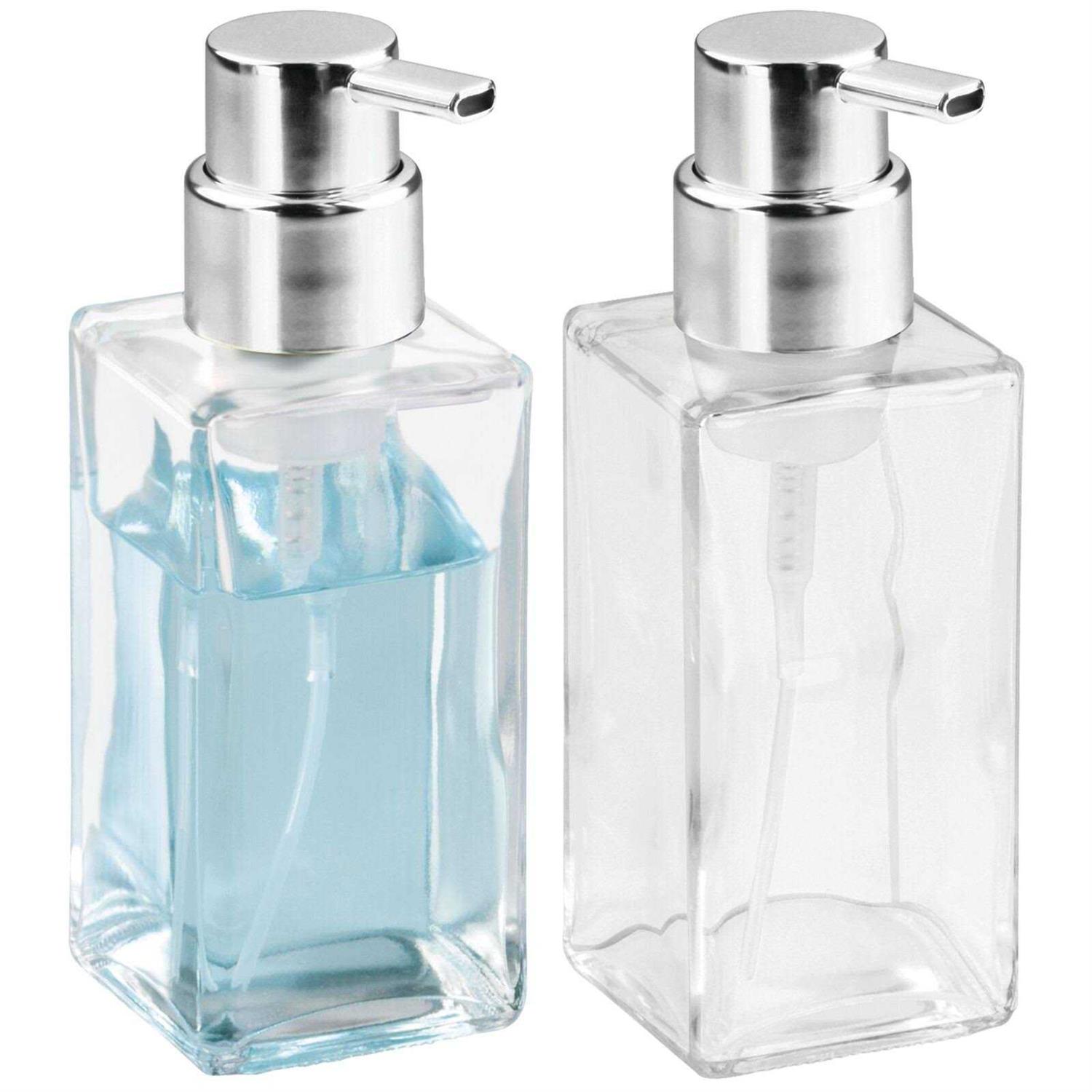 mDesign Glass Refillable Foaming Soap Dispenser Pump