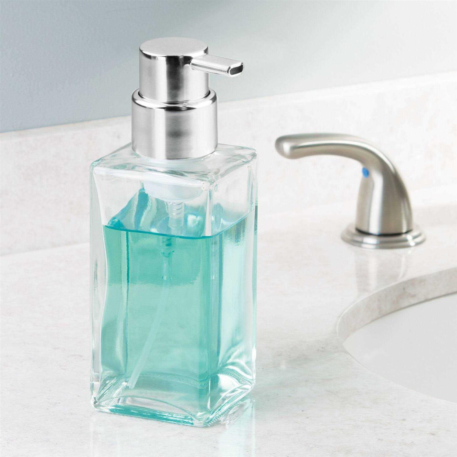 mDesign Glass Refillable Foaming Soap Dispenser Pump - Image 5
