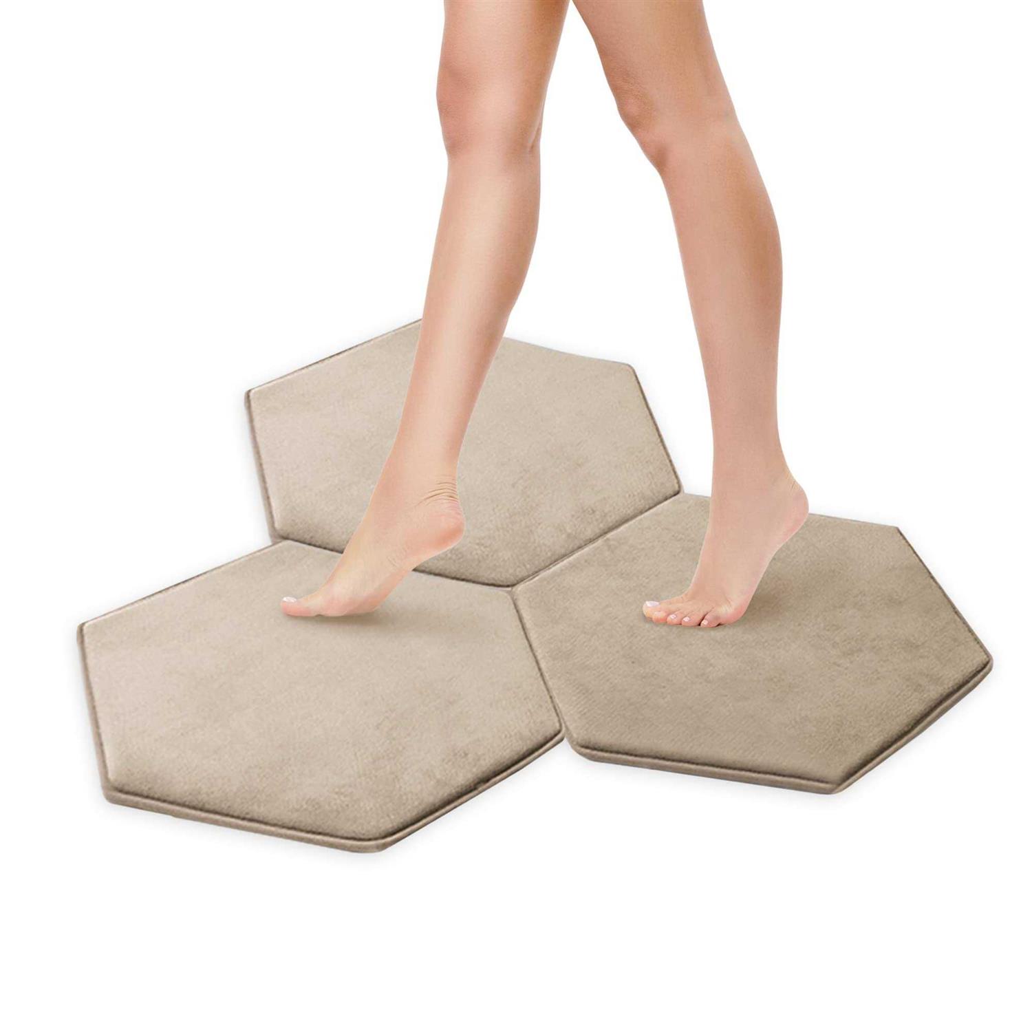 Microdry Memory Foam HD Modular Bath Mats 3-Piece Set with GripTex Skid-Resistant Base - Image 3
