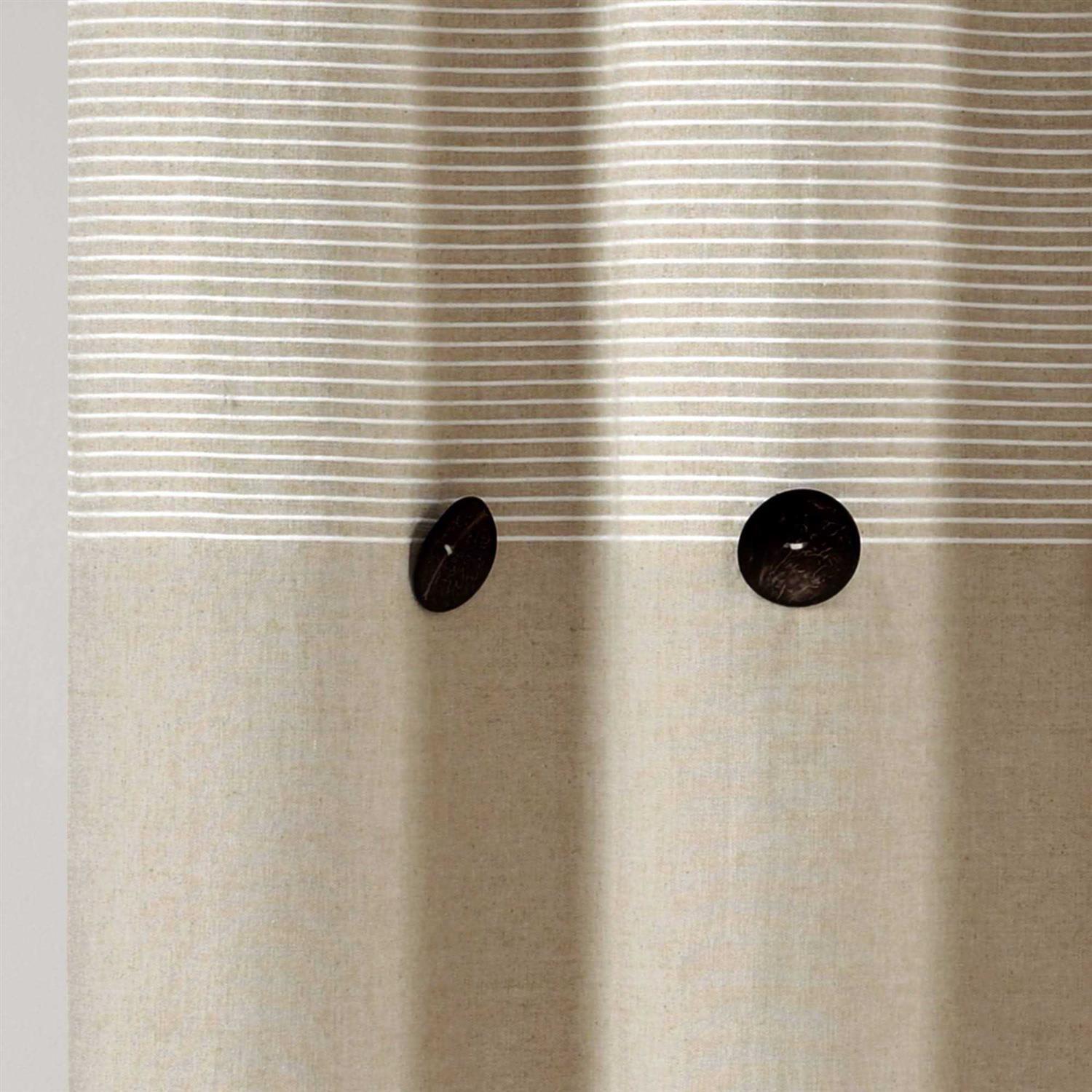 Alternative view of Lush Decor Farmhouse Button Stripe Yarn Dyed Woven Cotton Shower Curtain