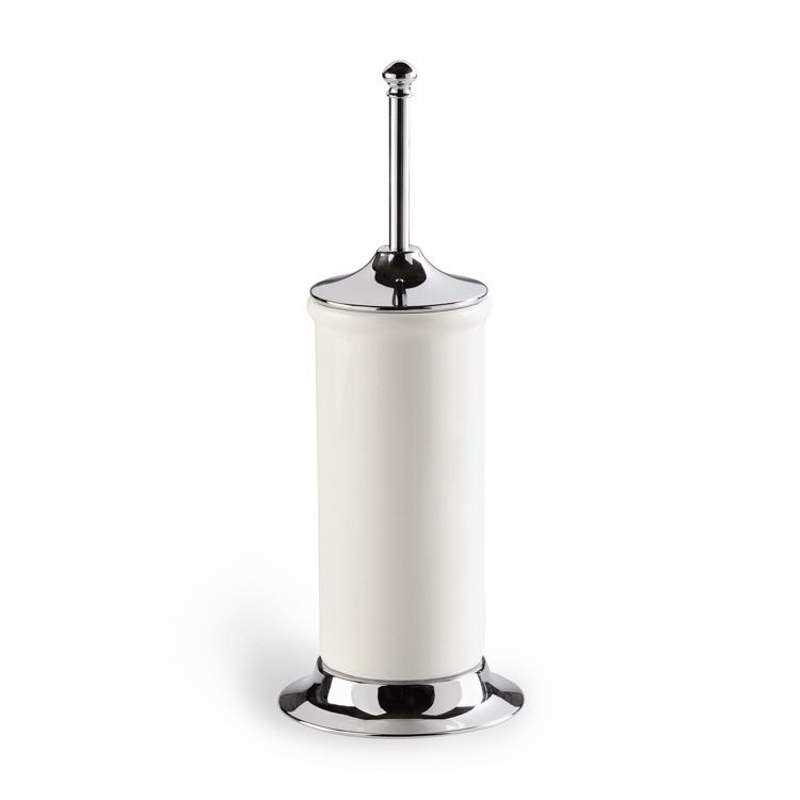 Nameeks Free Standing Ceramic Toilet Brush Holder with Brass Base I823