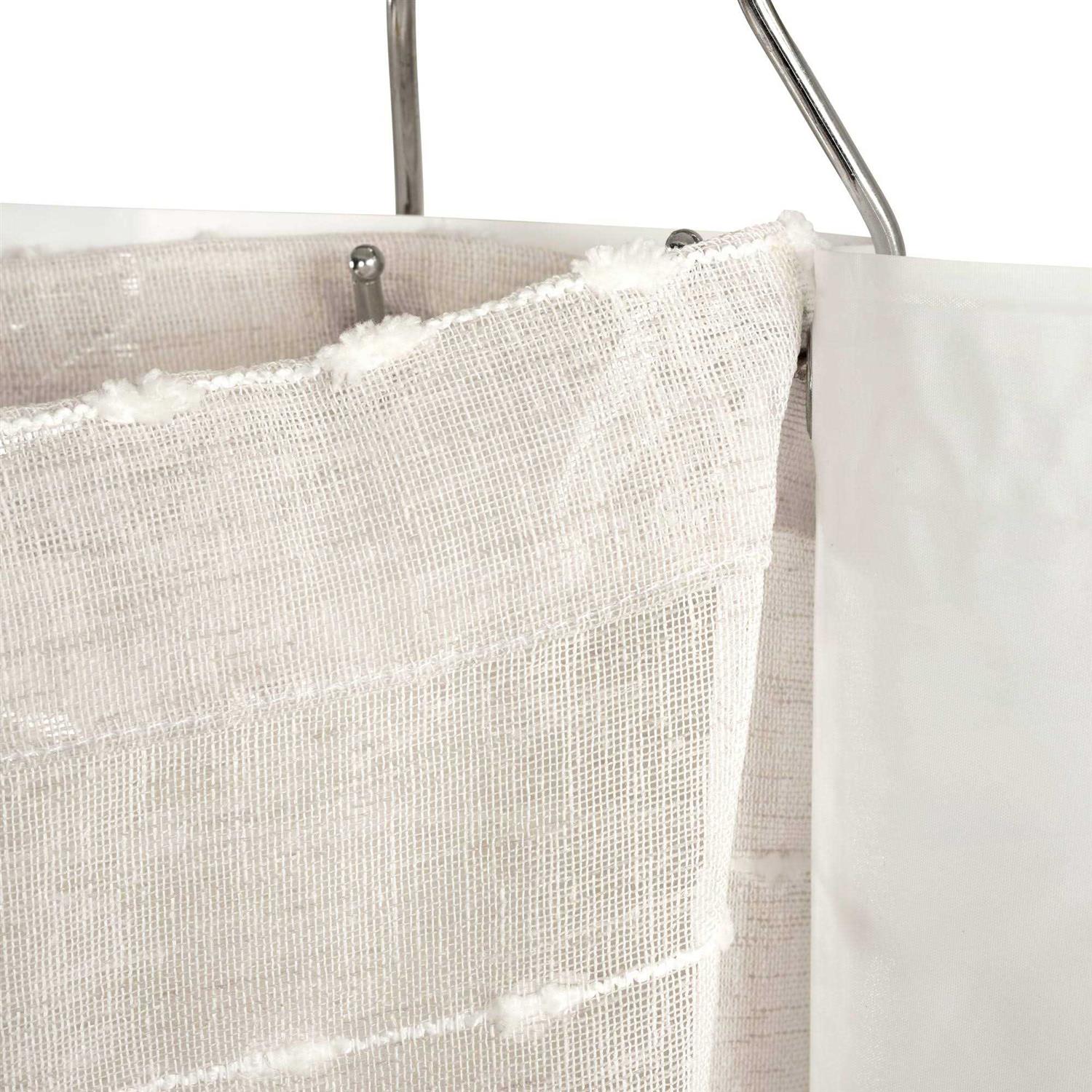 Lush Decor Farmhouse Textured Sheer With Peva Lining Shower Curtain - Image 4
