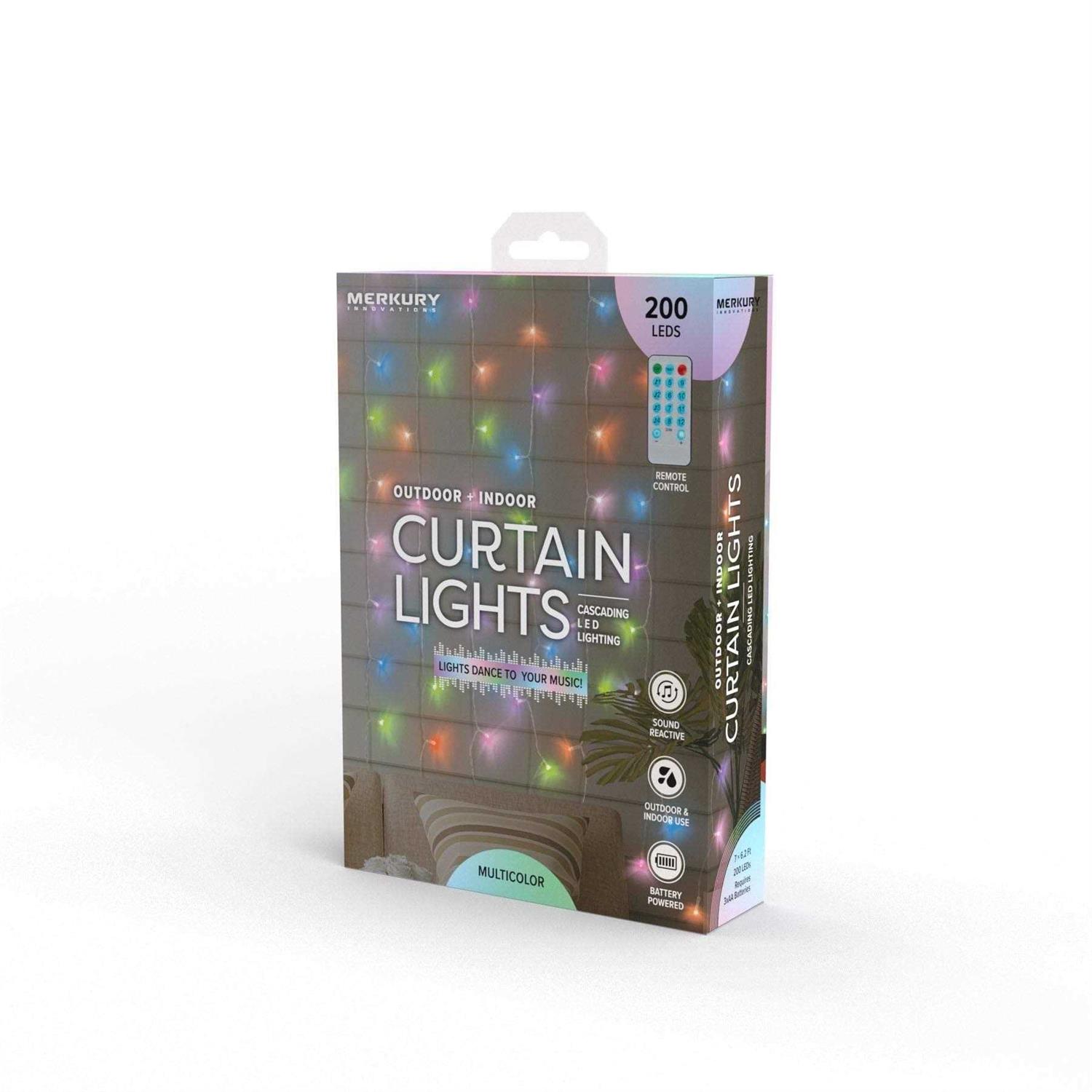 Merkury Innovations Cascading Curtain Lights with Music Sync for Outdoor and Indoor Use - Image 4
