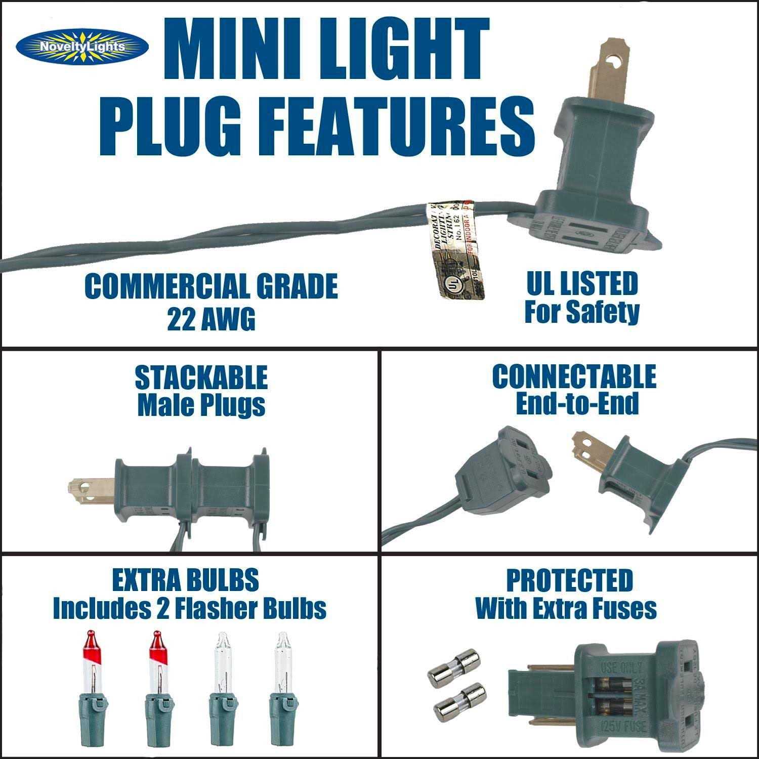 Novelty Lights Inc 50 Light Mini Christmas Lights String - Image 3
