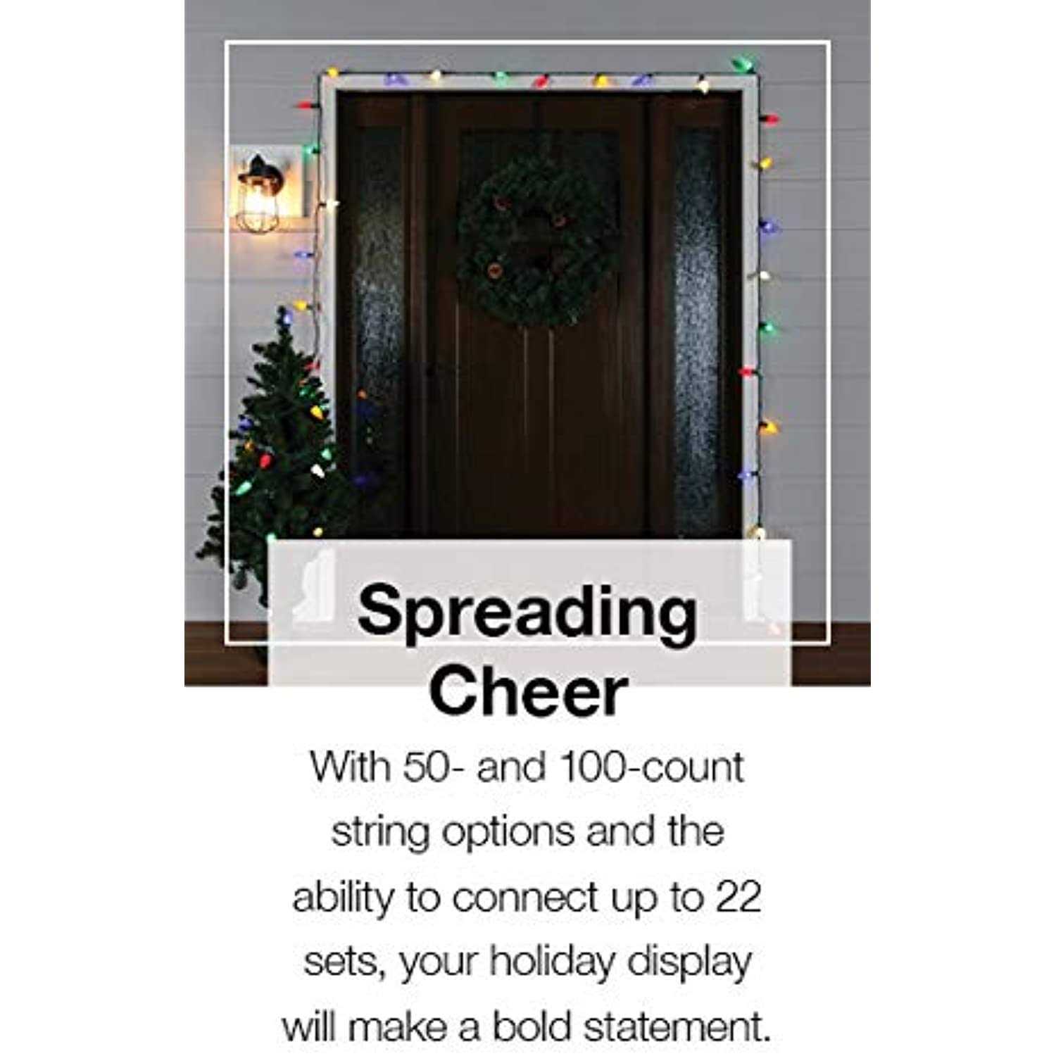 GE Energy Smart 100-Count 66-ft LED Plug-In Christmas String Lights - Image 5