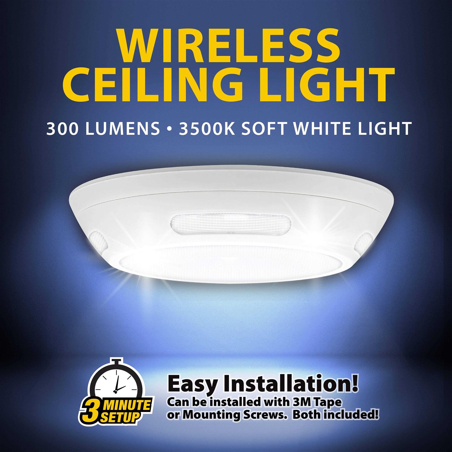 Bell and Howell Wireless Ceiling Light LED Motion Sensor Ceiling Light 360 Wide Angle Illumination Modern Style - Image 4