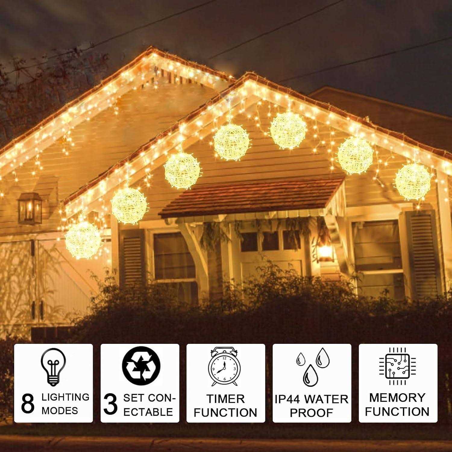 JNOEC Outdoor Balls Lights Hanging Tree Globe - Image 3