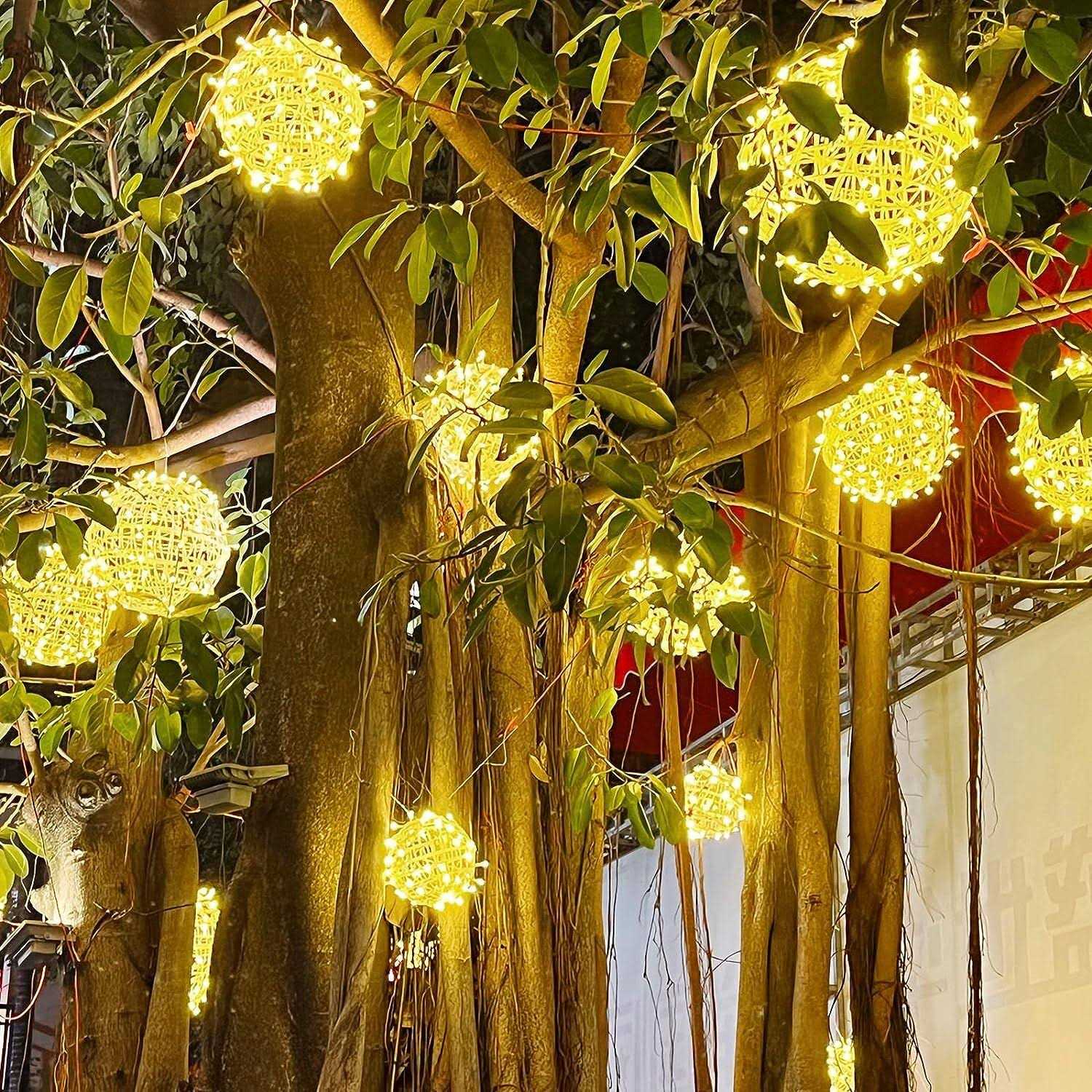 JNOEC Outdoor Balls Lights Hanging Tree Globe - Image 5