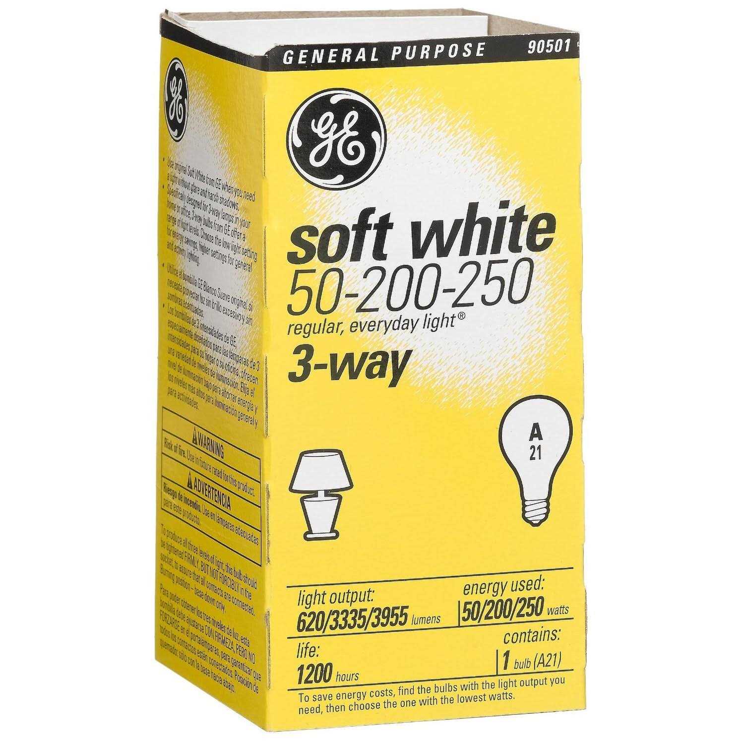 Ge Lighting Way Light Bulb, Soft White, 50/200/250W, 3-Way - Image 5