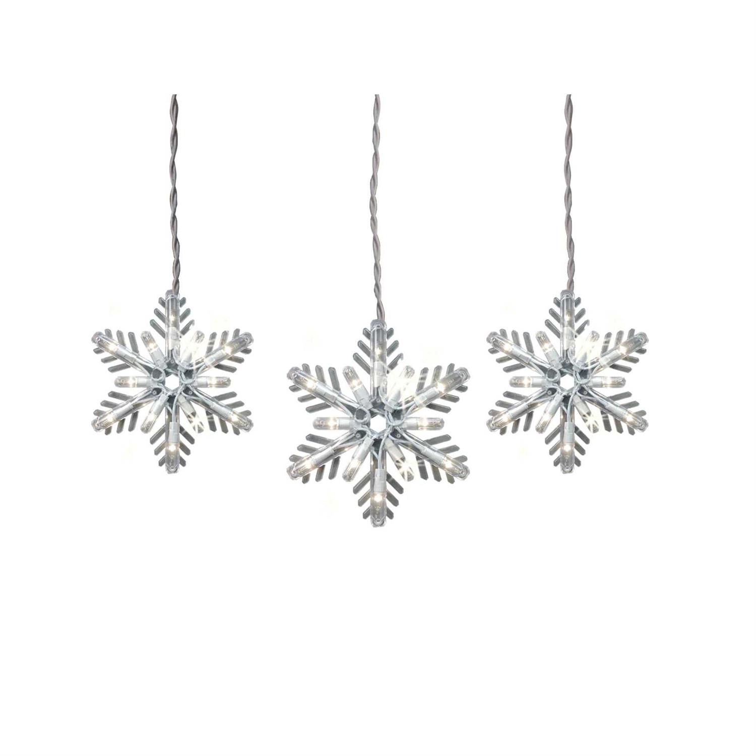 GE Snowflake 8-Count Sparkling White Snowflake LED Plug-In Christmas Icicle Lights