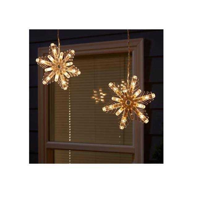 GE Snowflake 8-Count Sparkling White Snowflake LED Plug-In Christmas Icicle Lights - Image 3