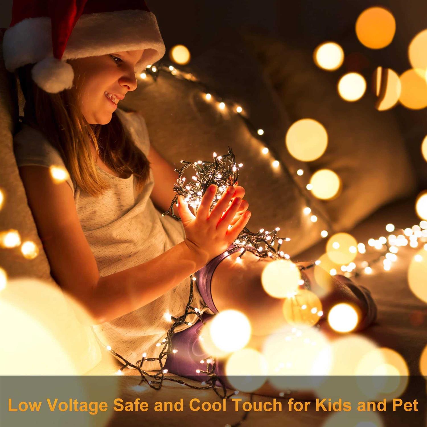 LIGHTSHARE 1000LED 328FT String Lights Warm White 8 Modes 30V Plug in Fairy Lights with Remote Control for Home Garden Yard Christmas Wedding - Image 5