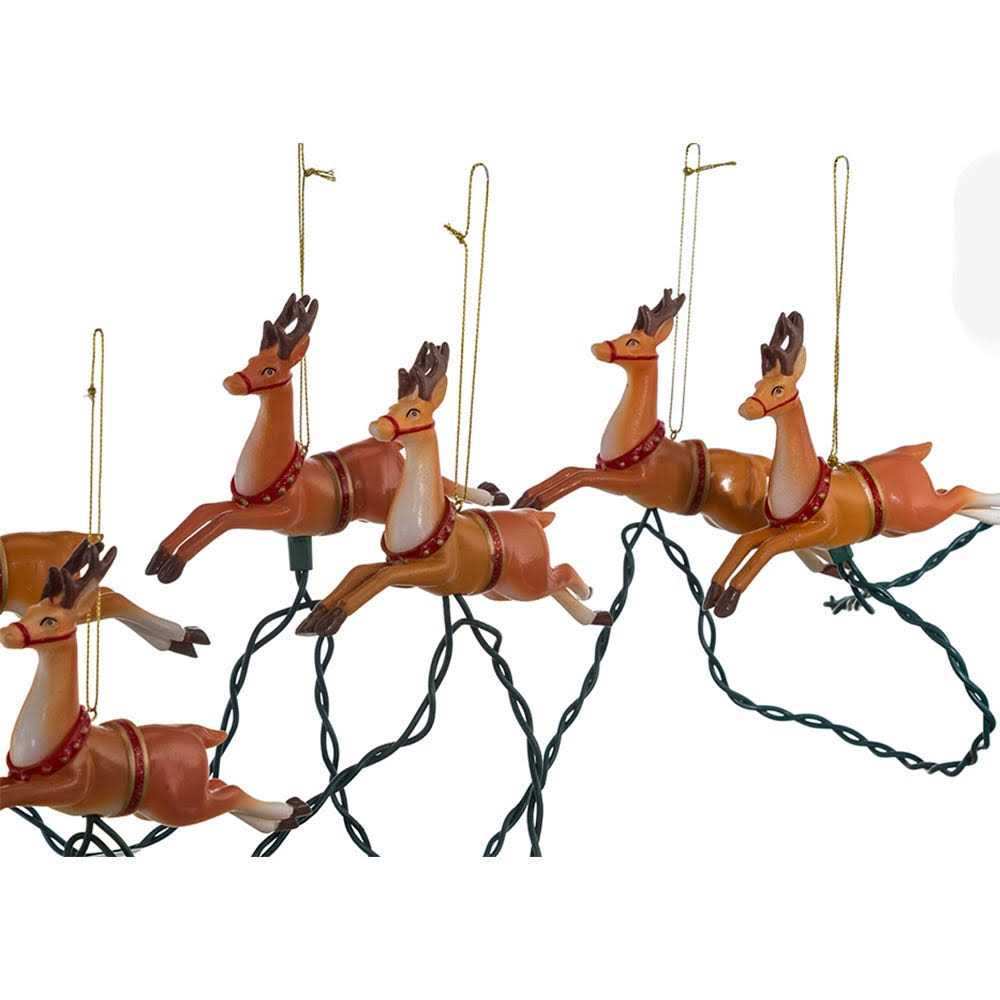 Kurt Adler 10-Light Santa Sleigh and Eight Reindeer Light Set - Image 4
