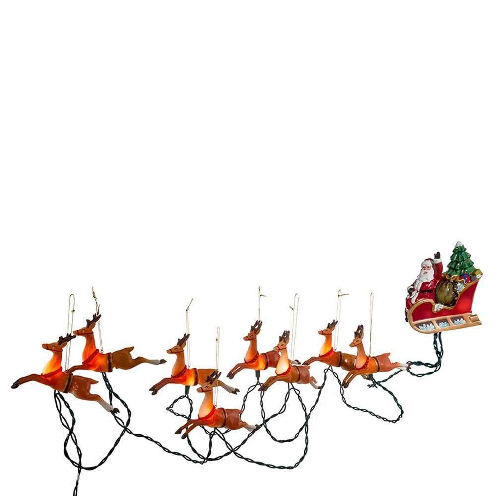 Kurt Adler 10-Light Santa Sleigh and Eight Reindeer Light Set - Image 5