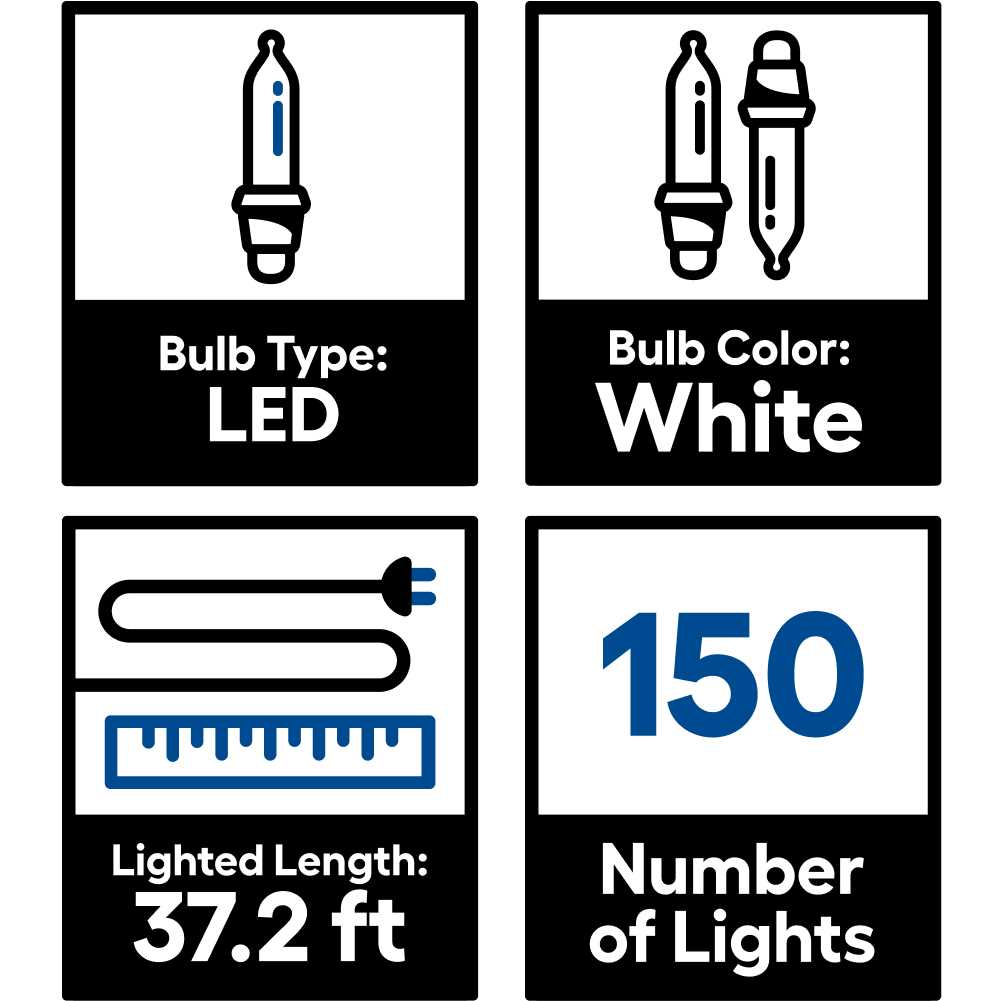 GE StayBright 150-Count 37.2-ft Constant White C5 LED Christmas String Lights - Image 4
