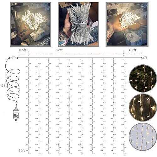 Magictec 300 LED Curtain String Light 8 Lighting Modes Fairy Twinkle String Lights Wedding Party Home Garden Bedroom Outdoor - Image 5