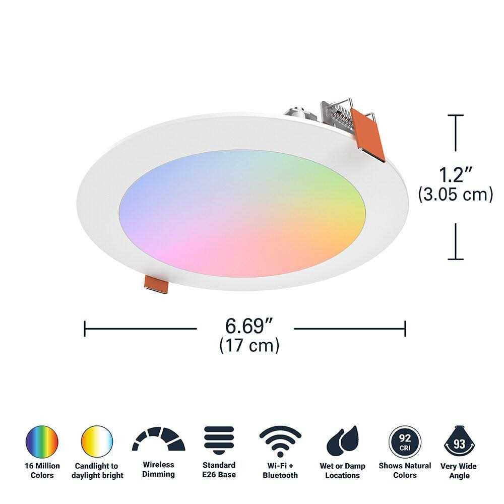Halo Color and Tunable White Slim Canless Smart Wi-Fi LED Recessed Downlight with WiZ Pro - Image 3