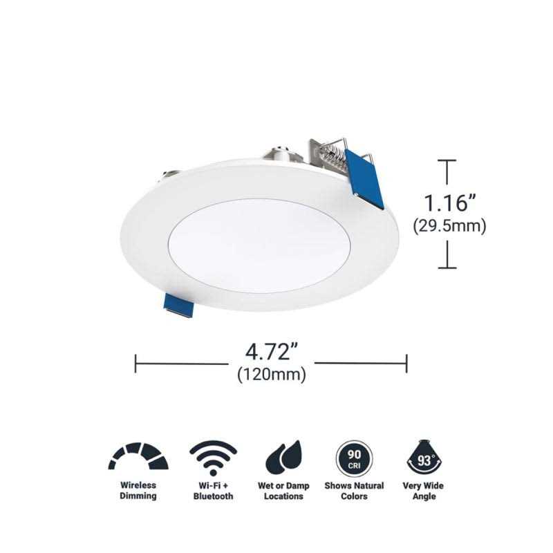 Halo Color and Tunable White Slim Canless Smart Wi-Fi LED Recessed Downlight with WiZ Pro - Image 4