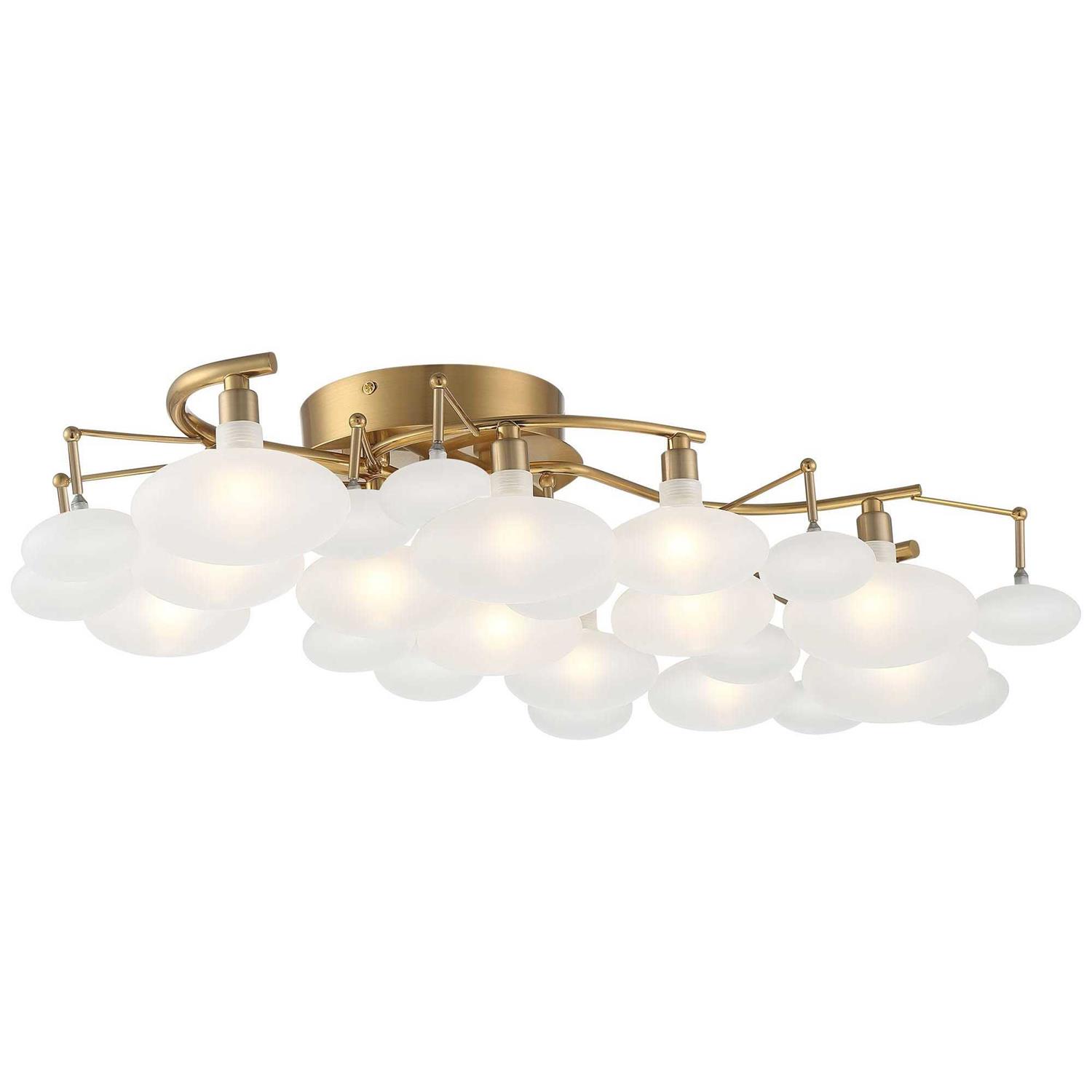 Possini Euro Design Lilypad Modern Ceiling Light Semi Flush-Mount Fixture Wide - Image 4