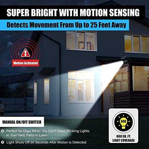 Bell+Howell Bionic Spotlight Original LED Solar Outdoor Lights with Motion Sensor Super Bright Outdoor Solar Lights Waterproof Landscape Lighting - Image 3