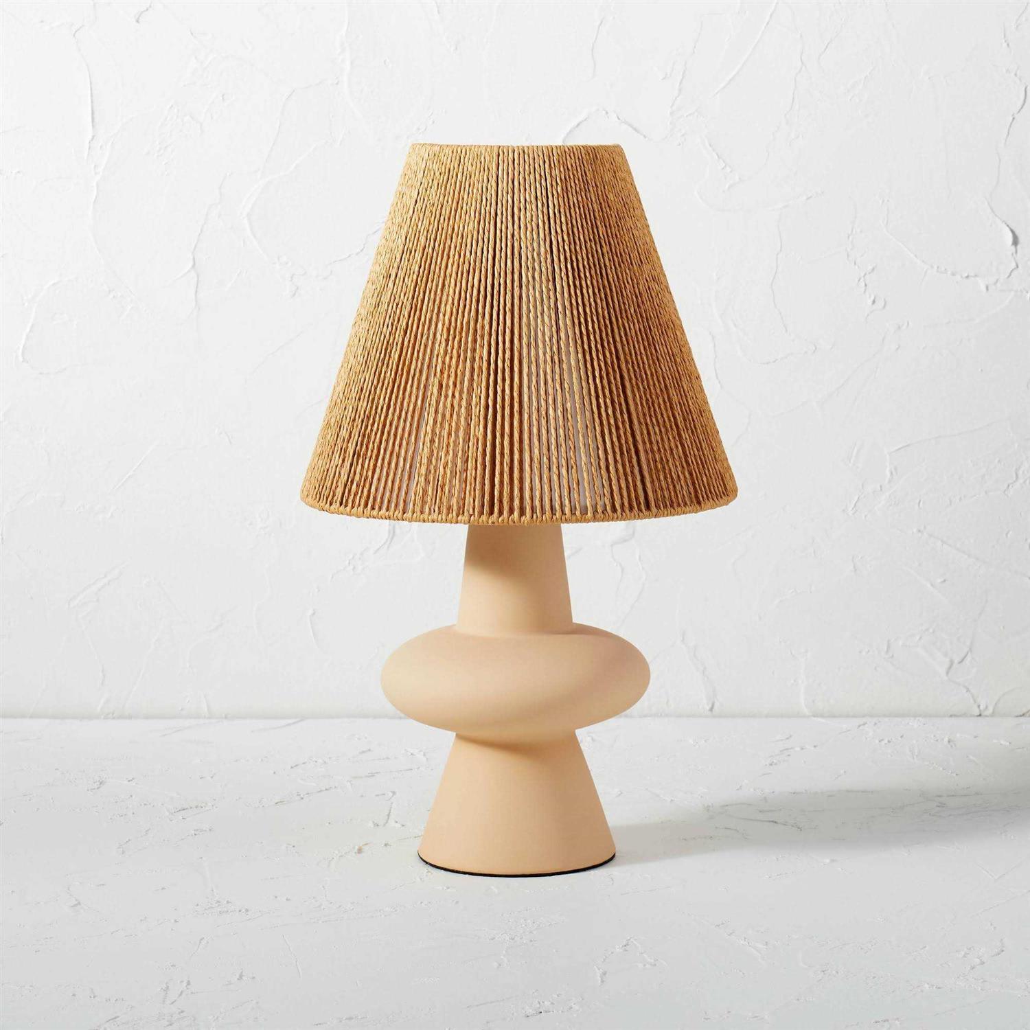 Opalhouse designed with Jungalow Ceramic Table Lamp with Rope Shade Brown