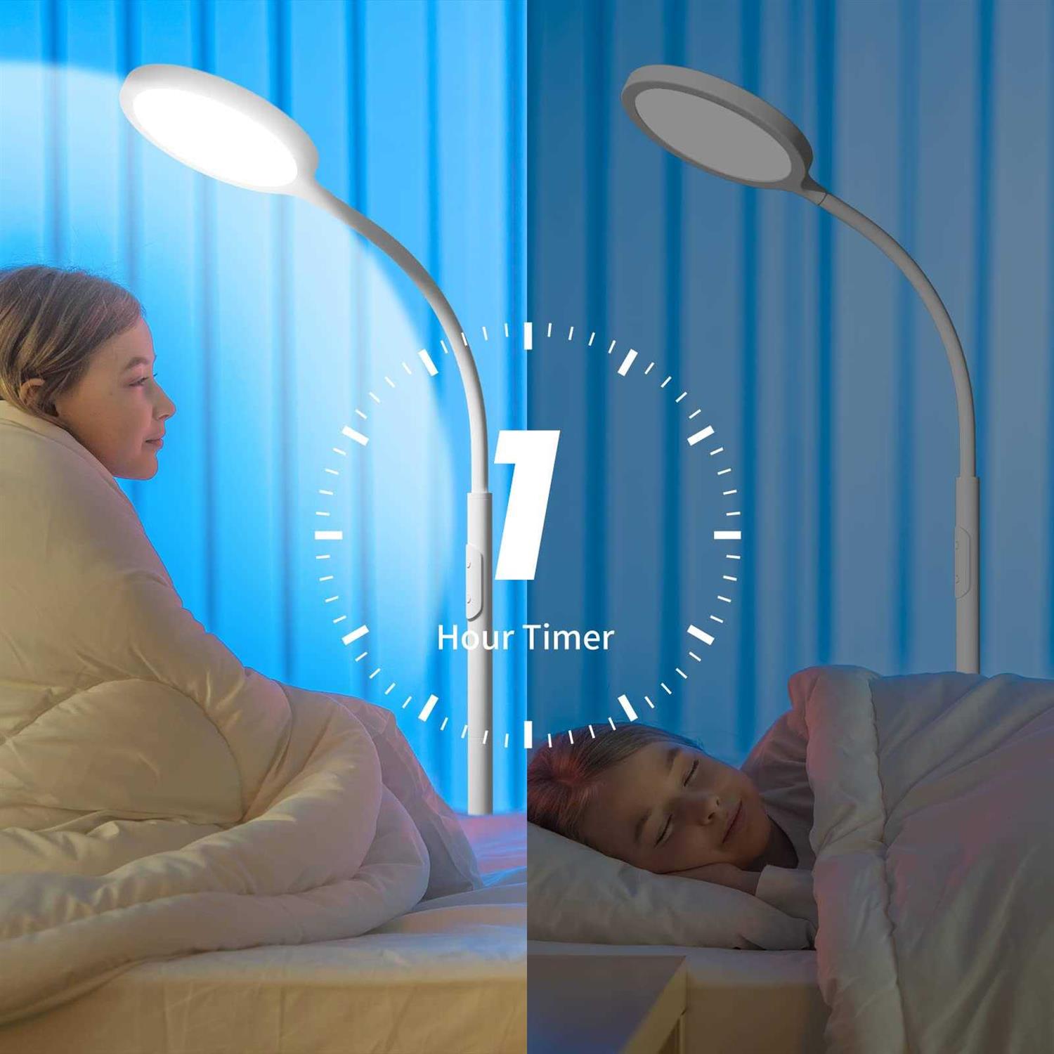 Luckystyle White Floor Lamp Super Bright Dimmable Led Floor Lamps for Living Room - Image 3