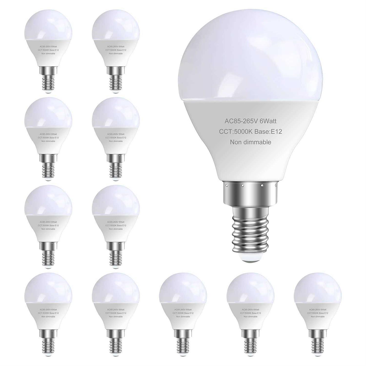 GOSCHE E12 LED Light Bulbs 60 Watt Equivalent
