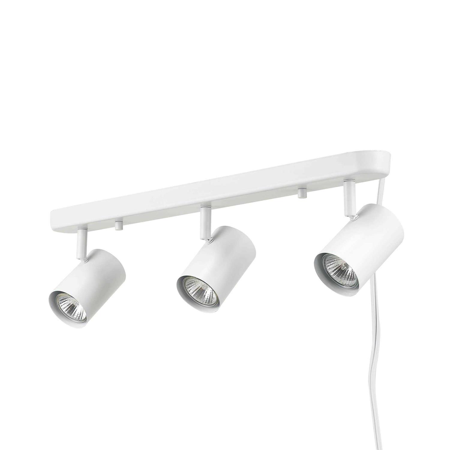 Globe Electric Dale 3-Light Matte White Plug-in Track Lighting 60024