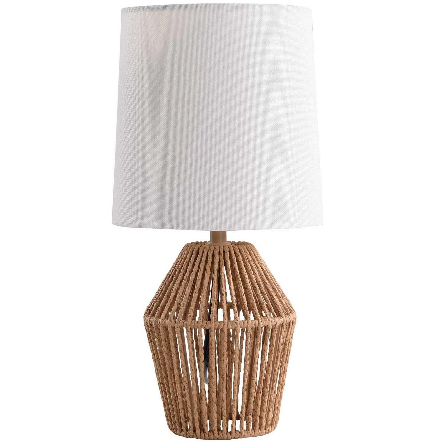 Mainstays Boho Style Mini Rattan Table Lamp with Shade