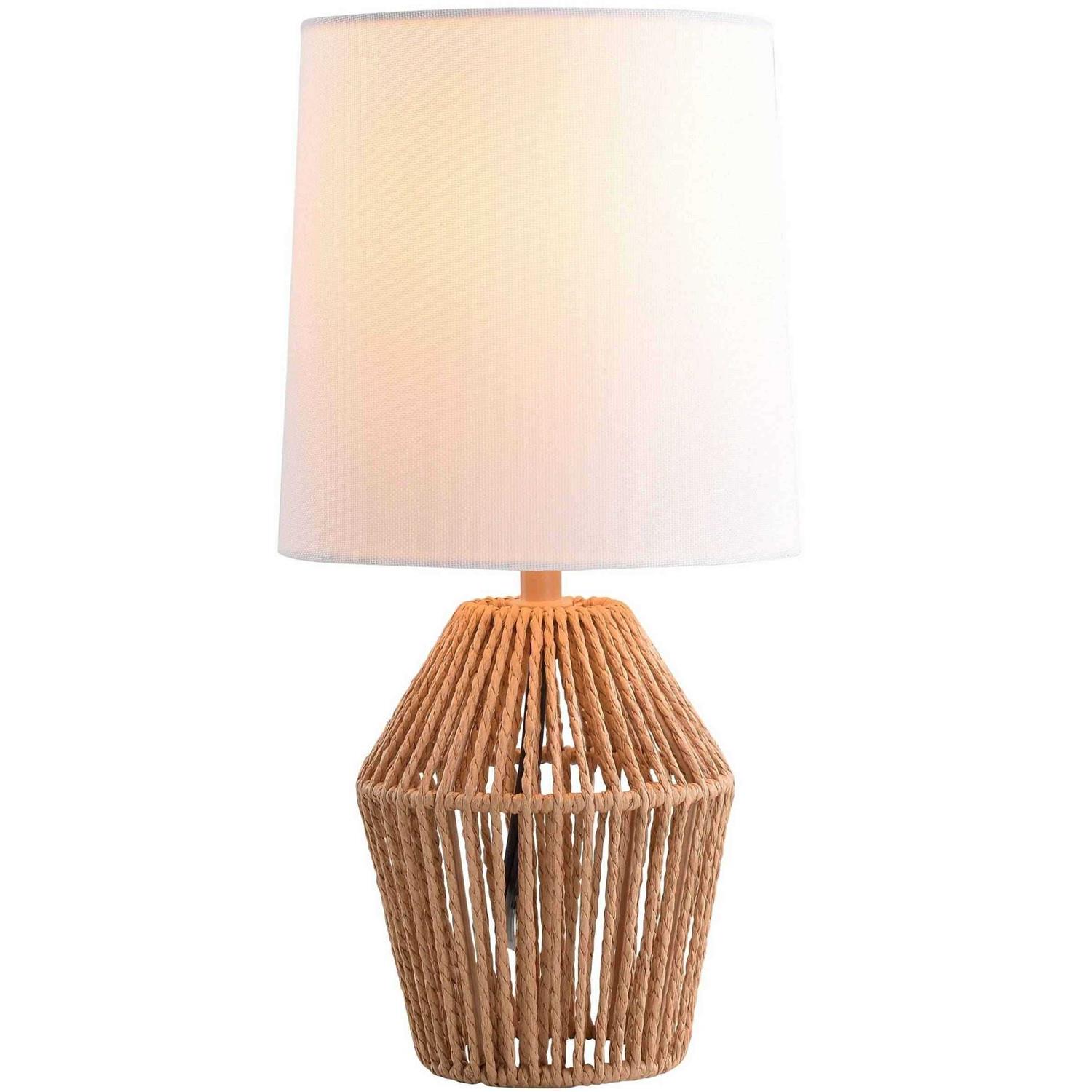 Mainstays Boho Style Mini Rattan Table Lamp with Shade - Image 4