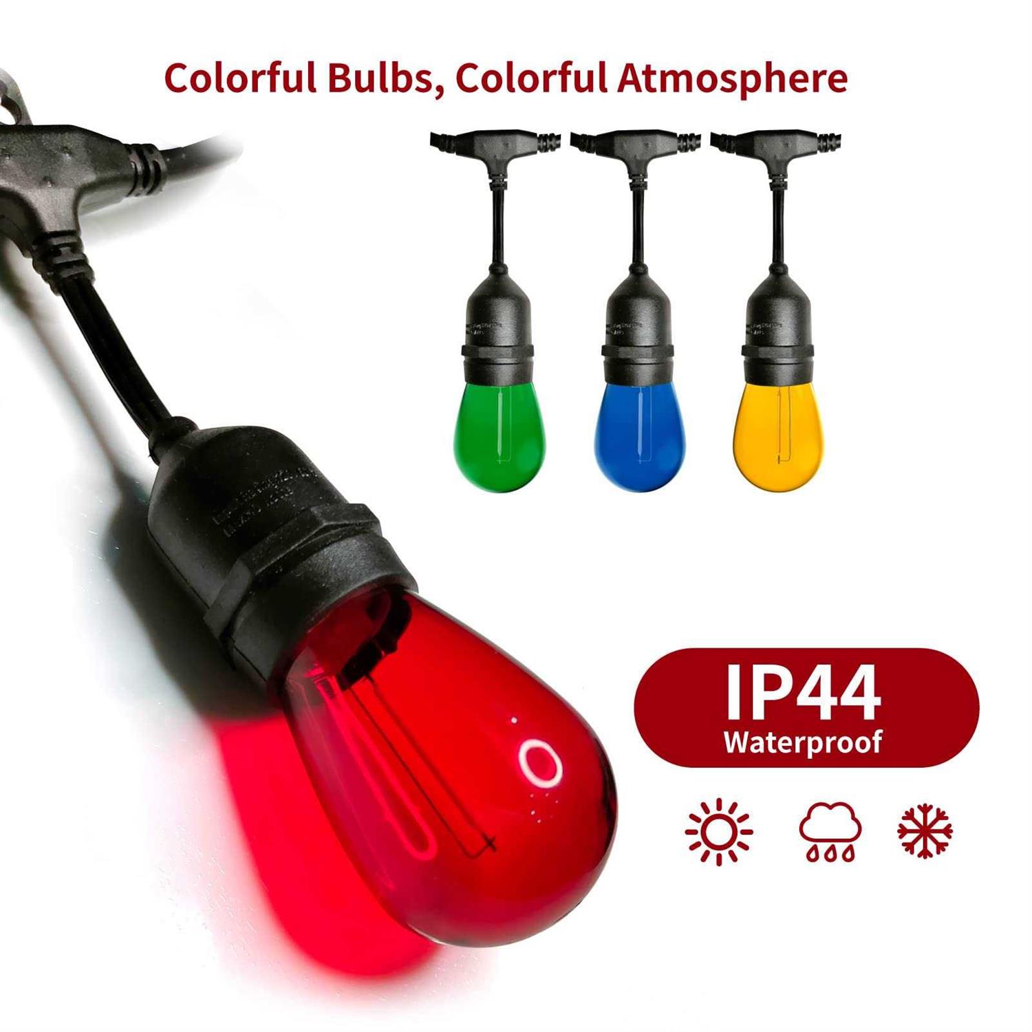 Meconard S14 Led String Light Bulbs Shatterproof Outdoor Replacement Bulbs - Image 2