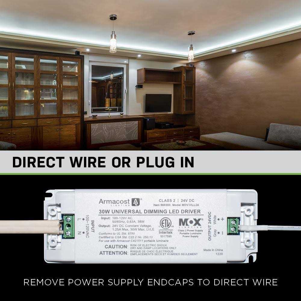 Commercial Electric 16 ft. LED AC Dimmable White Tape Light Kit Under Cabinet Light - Image 3