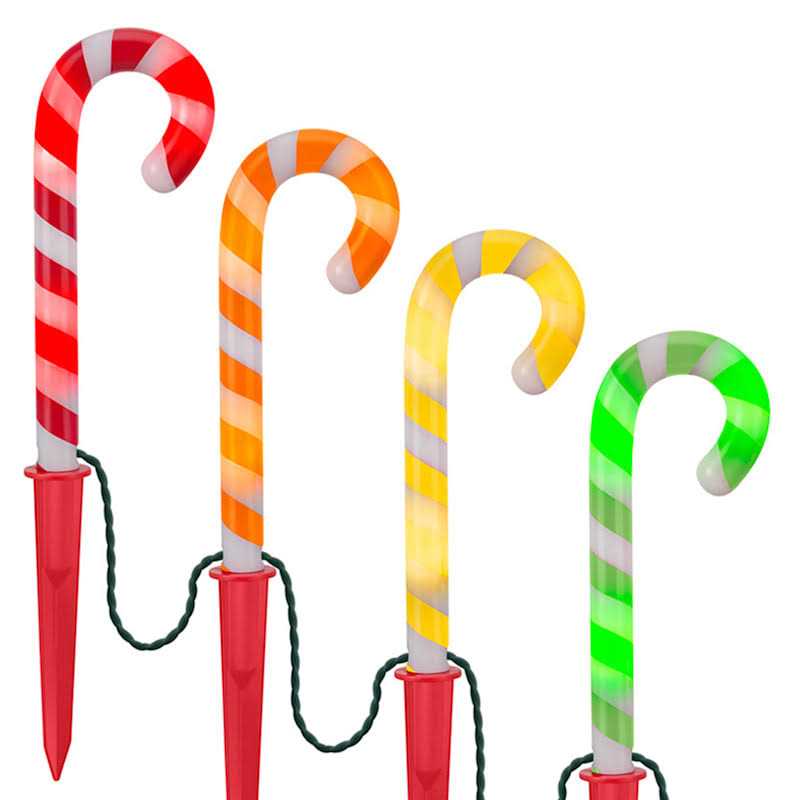 Lightshow Set Of 8 Colorful Candy Cane Yard Stakes - Image 5