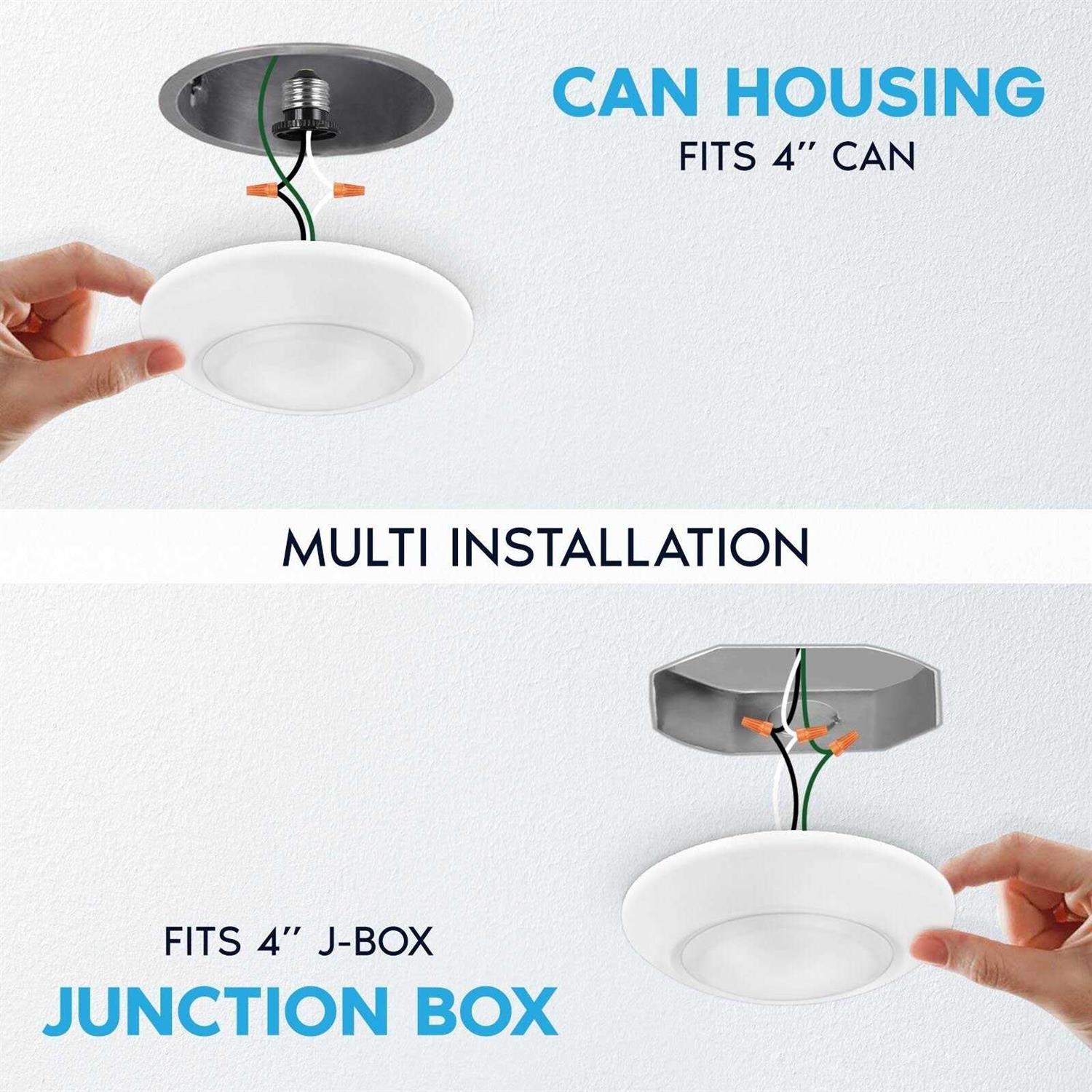 Luxrite LED Disk Lights 5CCT 2700k-5000k Dimmable, J-Box or - Image 3