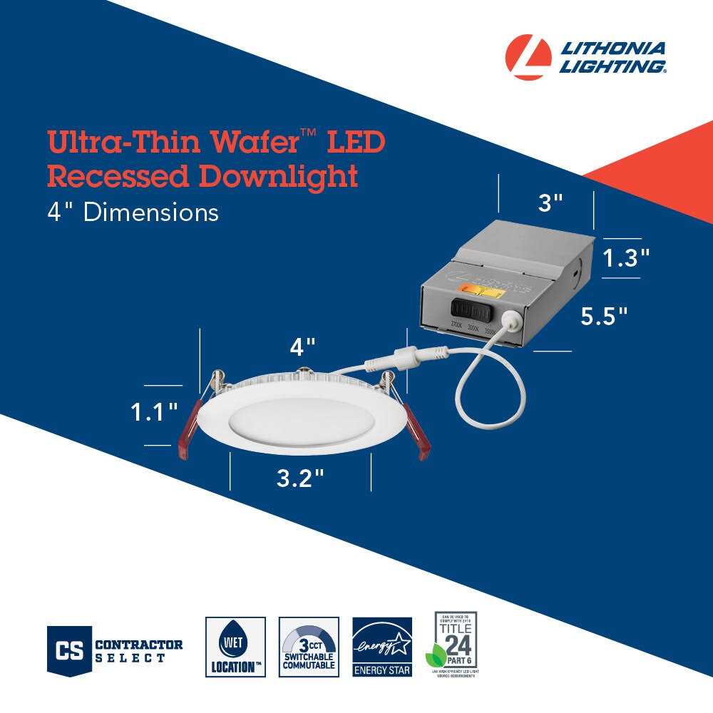 Lithonia WF4 4 Wafer LED Recessed Downlight WF4 LED - Image 4