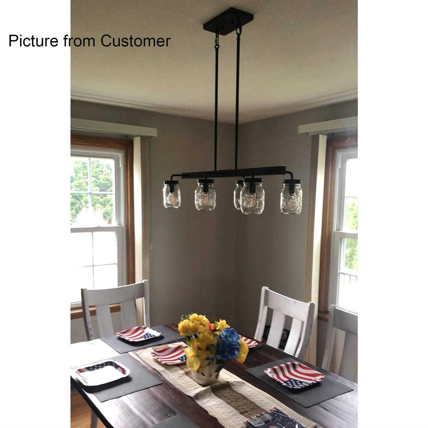 Modern Farmhouse 6-Light Chandelier Glass Bar Pendant Island Lights - Image 5