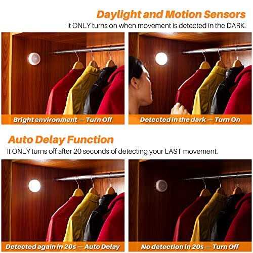 Motion Sensor Lights Indoor Star-spangled High CRI Stick on Stair Puck Lights Battery Operated - Image 2